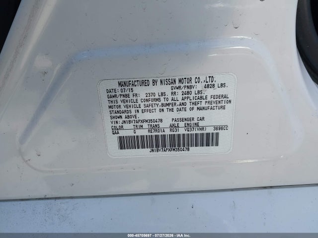 Infiniti Q50 2015 JN1BV7APXFM350478 Image 9