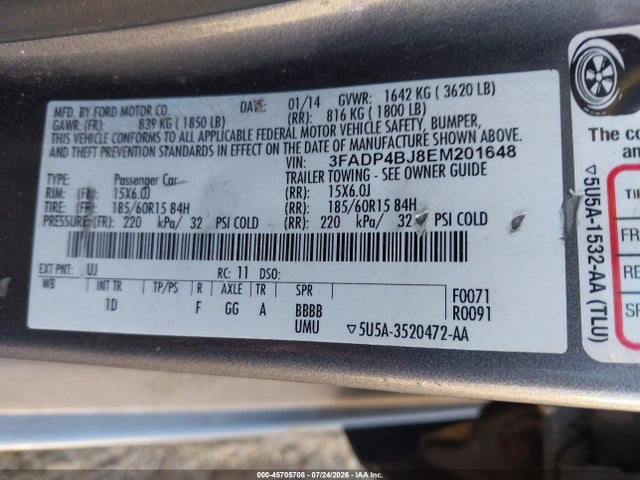 Ford FIESTA SE 2014 3FADP4BJ8EM201648 Image 9