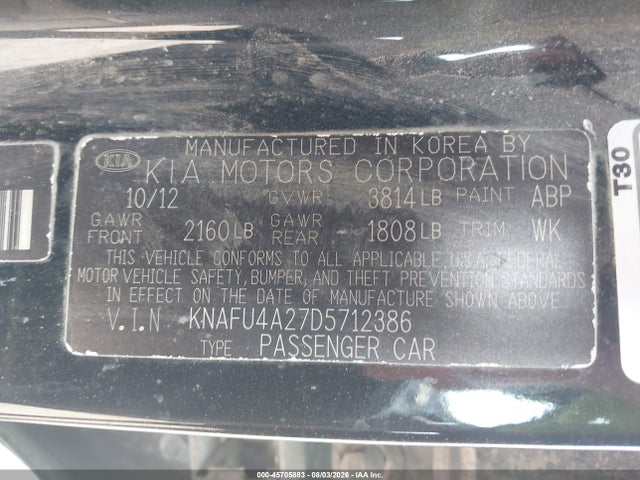 Продаж на аукціоні авто 2013 Kia Forte Ex, vin: KNAFU4A27D5712386, номер лоту: 45705883