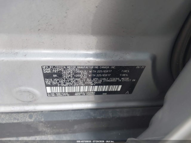 2T3RWRFV7LW091782 Toyota Rav4 Hybrid Xle