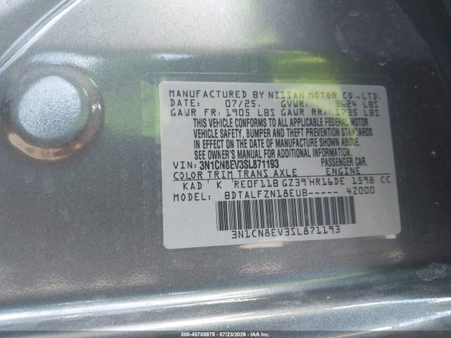 Nissan Versa 1.6 Sv 2025 3N1CN8EV3SL871193 Image 9