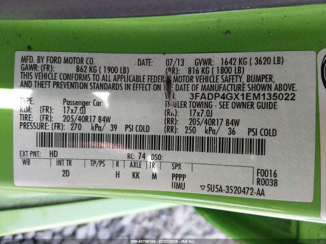 Ford FIESTA ST 2014 3FADP4GX1EM135022 Image 9