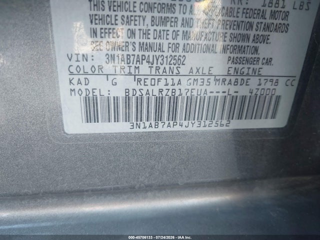 Nissan SENTRA SR 2018 3N1AB7AP4JY312562 Image 9