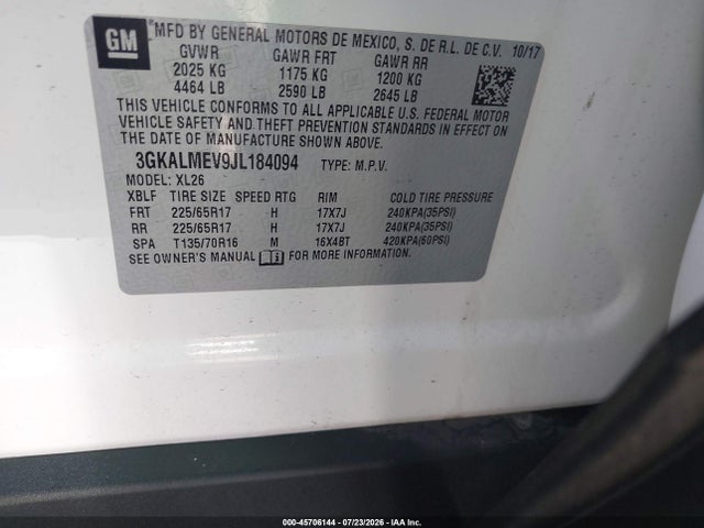 GMC Terrain Sle 2018 3GKALMEV9JL184094 Image 9