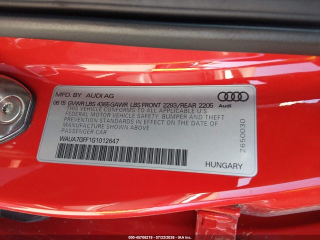Audi A3 1.8t Premium 2016 WAUA7GFF1G1012647 Image 9