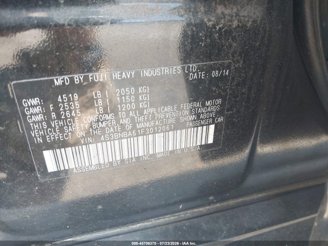 Продажа на аукционе авто 2015 Subaru Legacy 2.5i, vin: 4S3BNBA61F3012061, номер лота: 45706370