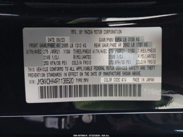 Aukcja sprzedaży 2024 Mazda Cx-90 Phev Premium, vin: JM3KKDHA4R1138520, numer aukcji: 45706414