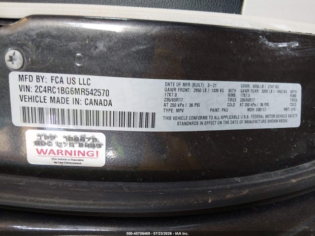 Chrysler Pacifica Touring L 2021 2C4RC1BG6MR542570 Image 9