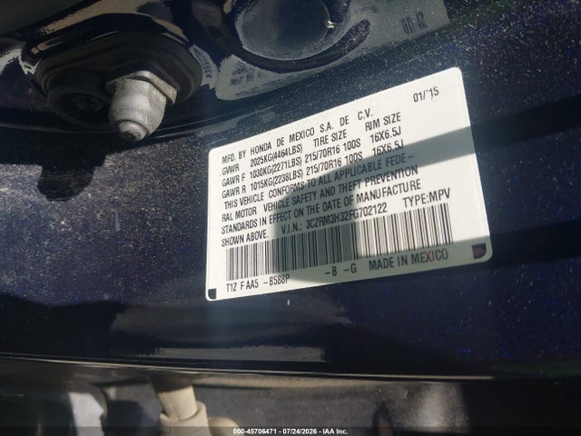 Honda CR-V LX 2015 3CZRM3H32FG702122 Image 9