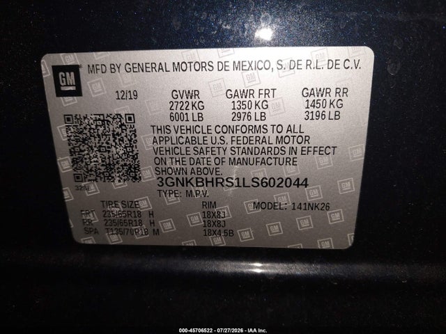 Продажа на аукционе авто 2020 Chevrolet Blazer Awd 2lt, vin: 3GNKBHRS1LS602044, номер лота: 45706522