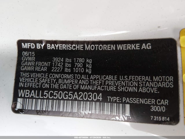 Продажа на аукционе авто 2016 Bmw Z4 Sdrive28i, vin: WBALL5C50G5A20304, номер лота: 45706594