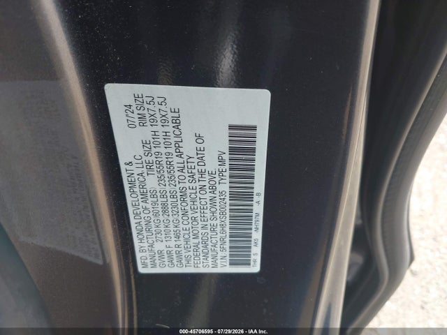 Honda Odyssey Touring 2025 5FNRL6H8XSB002435 Image 9