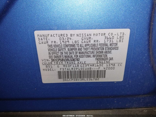 Nissan Kicks S Xtronic Cvt 2024 3N1CP5BV3RL536782 Image 9