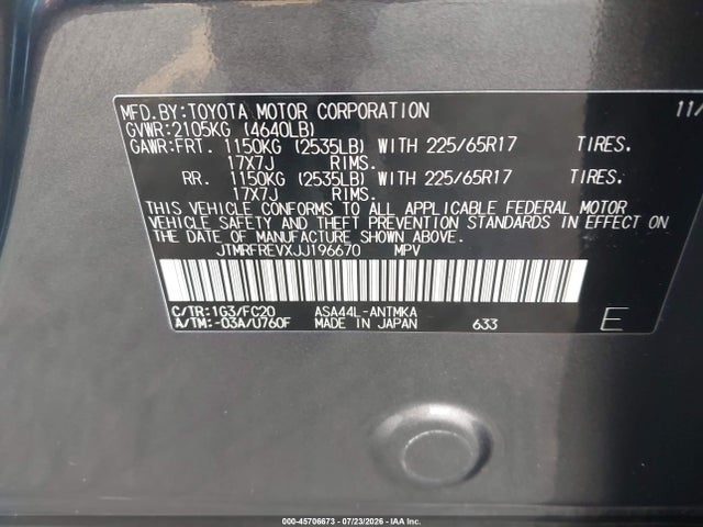 Toyota Rav4 Xle 2018 JTMRFREVXJJ196670 Image 9