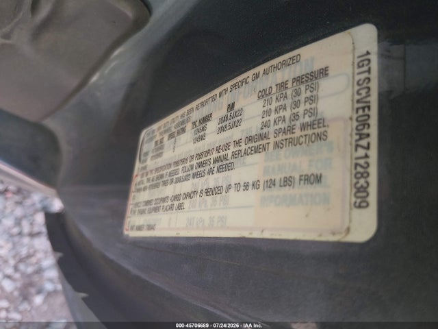 2010 Gmc Sierra 1500 Sle მანქანა იყიდება აუქციონზე, vin: 1GTSCVE06AZ128309, აუქციონის ნომერი: 45706689