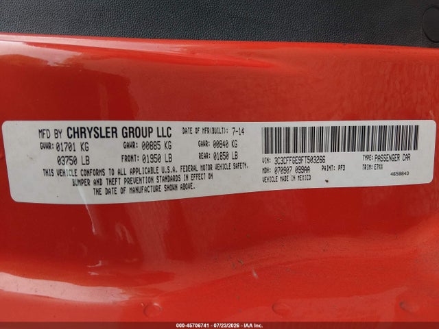 Fiat 500E BATTERY ELECTRIC 2015 3C3CFFGE9FT503266 Image 9