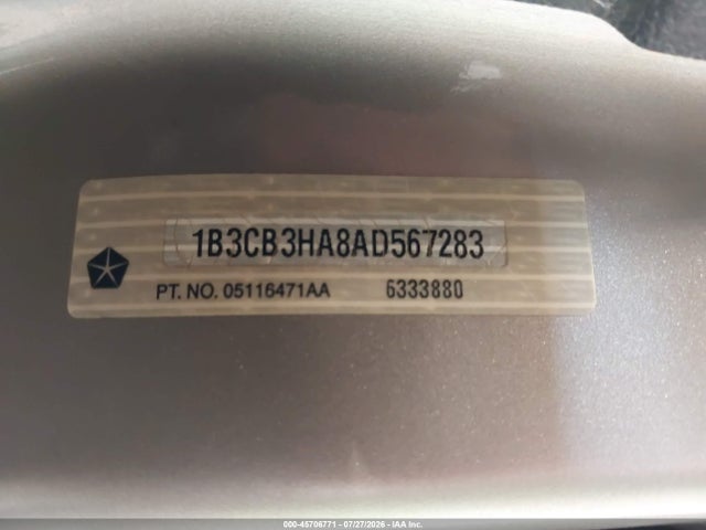 Aukcja sprzedaży 2010 Dodge Caliber Mainstreet, vin: 1B3CB3HA8AD567283, numer aukcji: 45706771