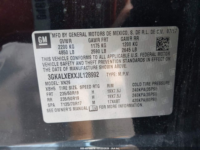 Продаж на аукціоні авто 2018 Gmc Terrain Denali, vin: 3GKALXEXXJL128992, номер лоту: 45706876