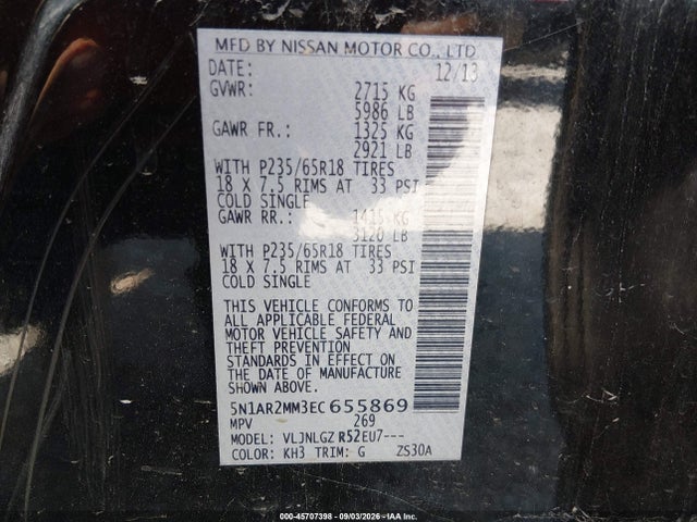Nissan Pathfinder Sl 2014 5N1AR2MM3EC655869 Image 9