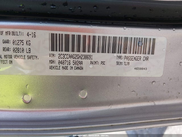 Aukcja sprzedaży 2016 Chrysler 300 Limited, vin: 2C3CCAAG2GH238691, numer aukcji: 45707407