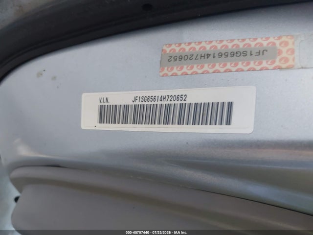 45707440 :رقم المزاد ، JF1SG65614H720652 vin ، 2004 Subaru Forester 2.5xs مزاد بيع