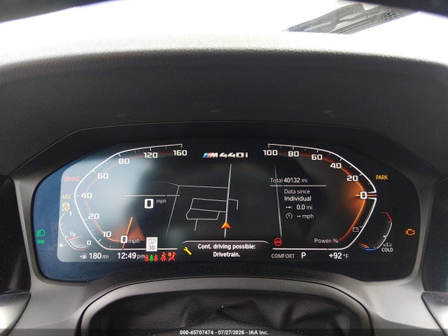 Aukcja sprzedaży 2022 Bmw M440i Gran Coupe Xdrive, vin: WBA13AW07NFM10658, numer aukcji: 45707474