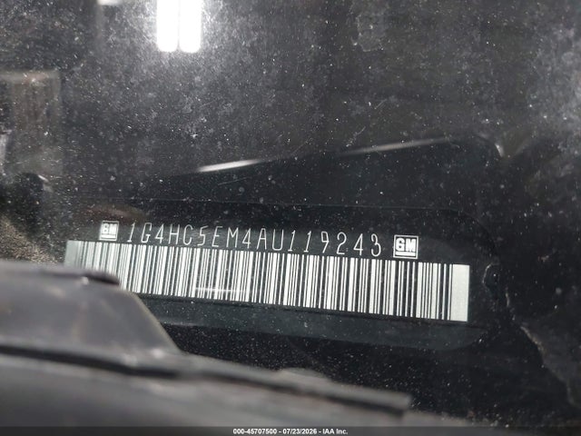 2010 Buick Lucerne Cxl მანქანა იყიდება აუქციონზე, vin: 1G4HC5EM4AU119243, აუქციონის ნომერი: 45707500