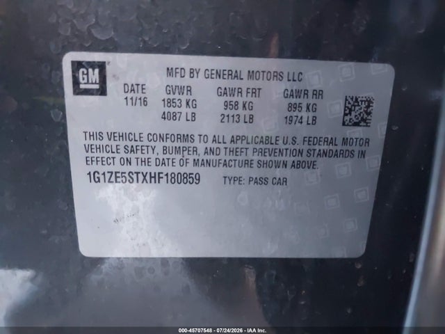 Chevrolet MALIBU 1LT 2017 1G1ZE5STXHF180859 Image 9