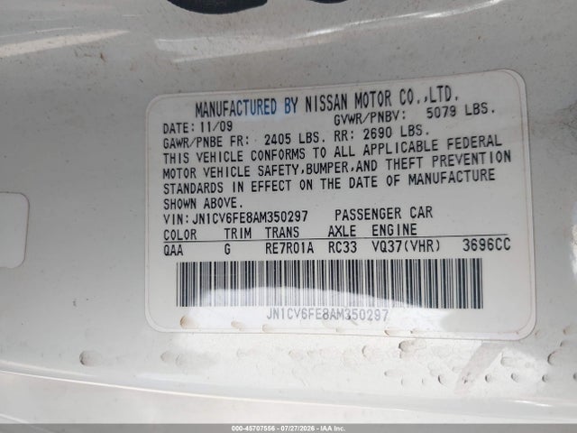 Продаж на аукціоні авто 2010 Infiniti G37, vin: JN1CV6FE8AM350297, номер лоту: 45707556