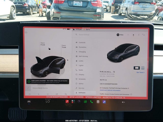 Aukcja sprzedaży 2023 Tesla Model 3 Long Range Dual Motor All-wheel Drive, vin: 5YJ3E1EB9PF692365, numer aukcji: 45707561