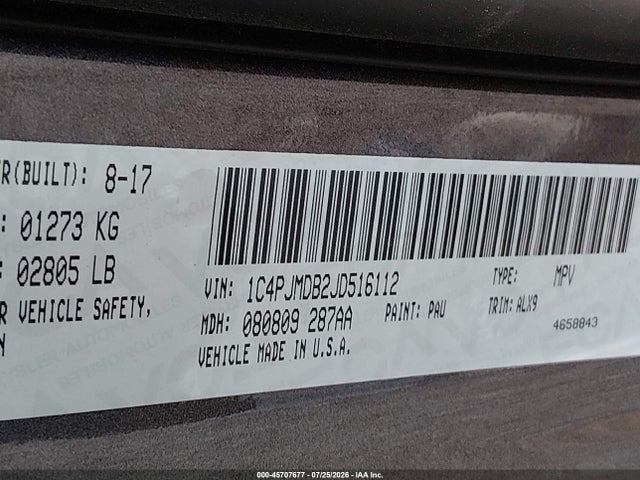 45707677 :رقم المزاد ، 1C4PJMDB2JD516112 vin ، 2018 Jeep Cherokee Limited 4x4 مزاد بيع