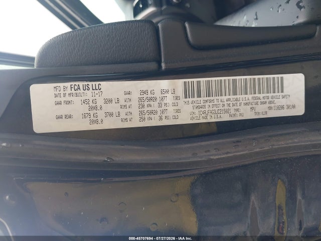 45707694 :رقم المزاد ، 1C4RJFAG3JC215021 vin ، 2018 Jeep Grand Cherokee Altitude 4x4 مزاد بيع
