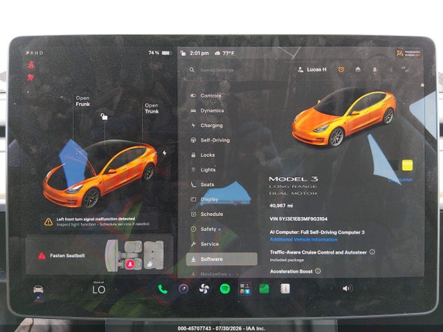 Tesla Model 3 Long Range Dual Motor All-wheel Drive 2021 5YJ3E1EB3MF903104 Image 7