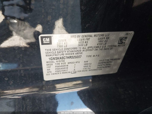 Chevrolet Tahoe Ls 2017 1GNSKAEC7HR329207 Image 9