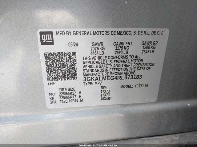 3GKALMEG4RL373183 GMC Terrain Fwd Sle
