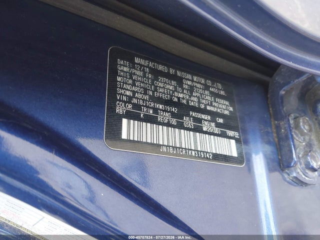 2019 Nissan Rogue Sport Sv მანქანა იყიდება აუქციონზე, vin: JN1BJ1CR1KW319142, აუქციონის ნომერი: 45707824