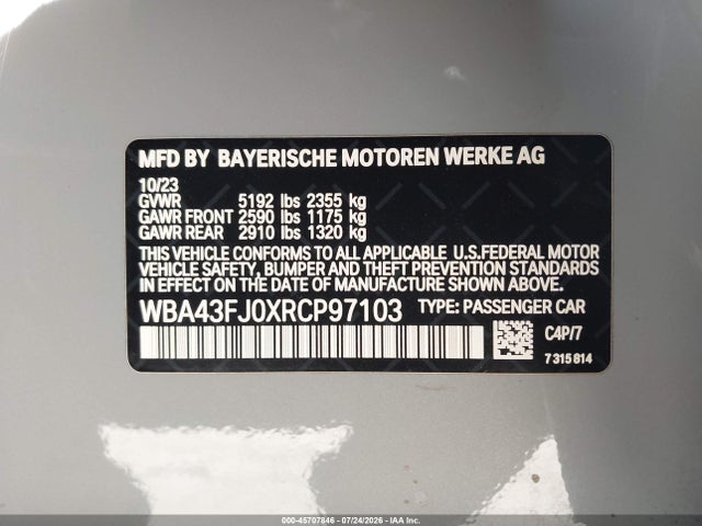 WBA43FJ0XRCP97103 BMW 530I