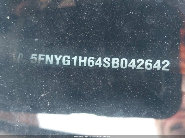 45707934 :رقم المزاد ، 5FNYG1H64SB042642 vin ، 2025 Honda Pilot Trailsport مزاد بيع