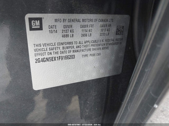 Продажа на аукционе авто 2015 Buick Regal Turbo/e-assist Premium I, vin: 2G4GN5EX1F9166203, номер лота: 45707961