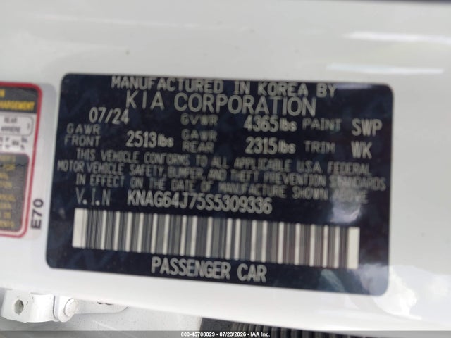 KIA K5 Gt-line 2025 KNAG64J75S5309336 Image 9