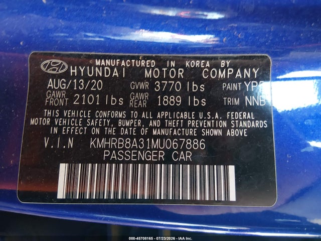 Hyundai Venue Se 2021 KMHRB8A31MU067886 Image 9