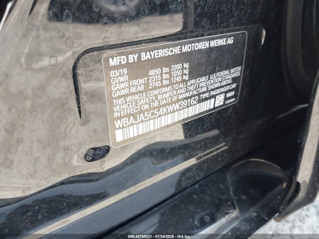 Продажа на аукционе авто 2019 Bmw 530i, vin: WBAJA5C54KWW39162, номер лота: 45708231