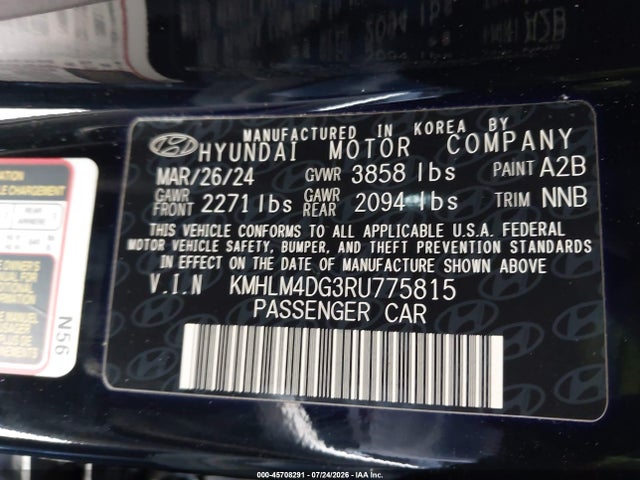 Hyundai ELANTRA SEL 2024 KMHLM4DG3RU775815 Image 9