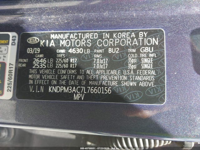 KIA Sportage Lx 2020 KNDPM3AC7L7660156 Image 9