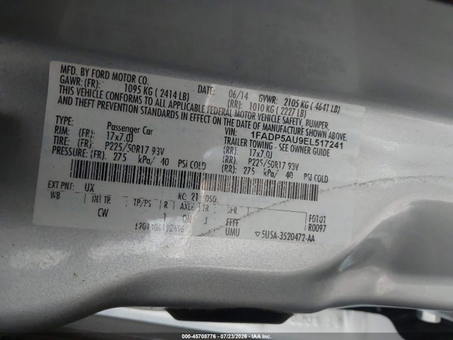 Ford C-max Hybrid Se 2014 1FADP5AU9EL517241 Image 9