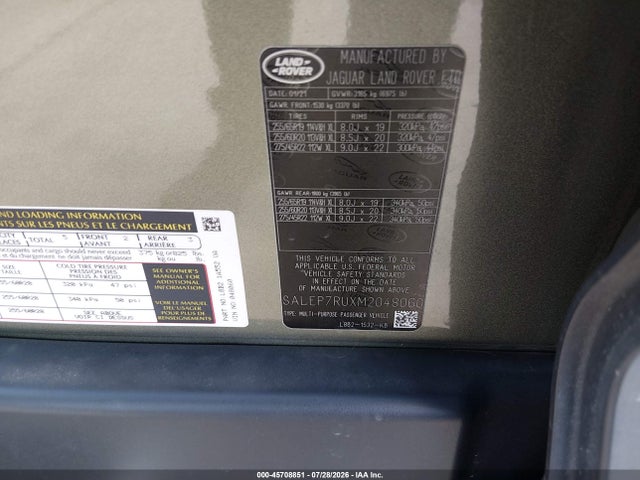 SALEP7RUXM2048060 Land Rover Defender 110 Se