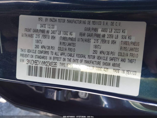 3MVDMBDYXMM234536 Mazda Cx-30 2.5 Turbo Premium