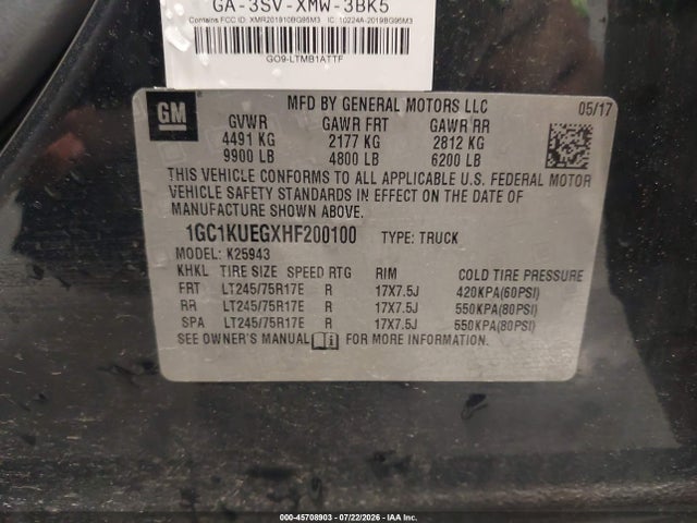 1GC1KUEGXHF200100 Chevrolet Silverado 2500hd Work Truck