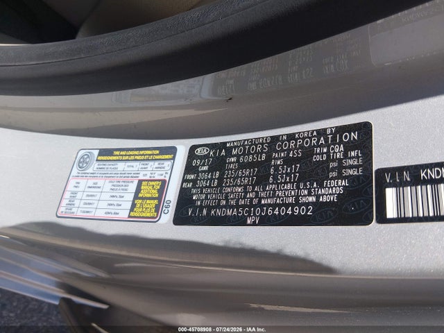 Продаж на аукціоні авто 2018 Kia Sedona L, vin: KNDMA5C10J6404902, номер лоту: 45708908