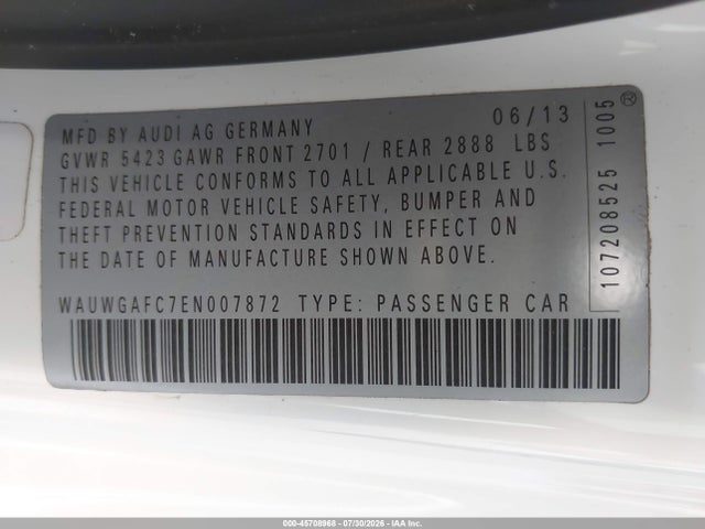 Audi A7 3.0t Premium Plus 2014 WAUWGAFC7EN007872 Image 9